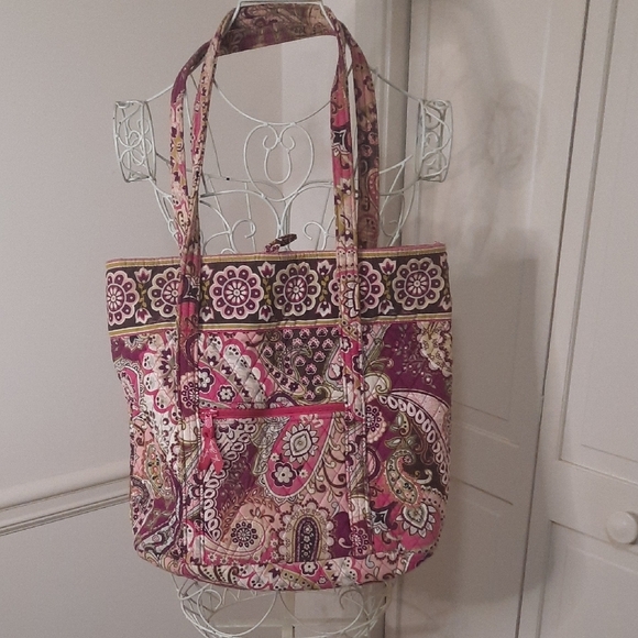 Vera Bradley Pink and Purple Paisley Tote - Picture 3 of 6